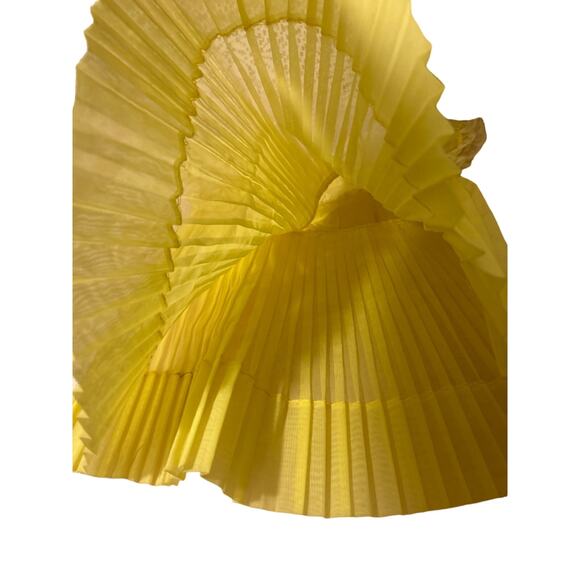 Vintage Infant Mary Jane Yellow Pleated Lace Dress, approx.9-12 months - Picture 4 of 9